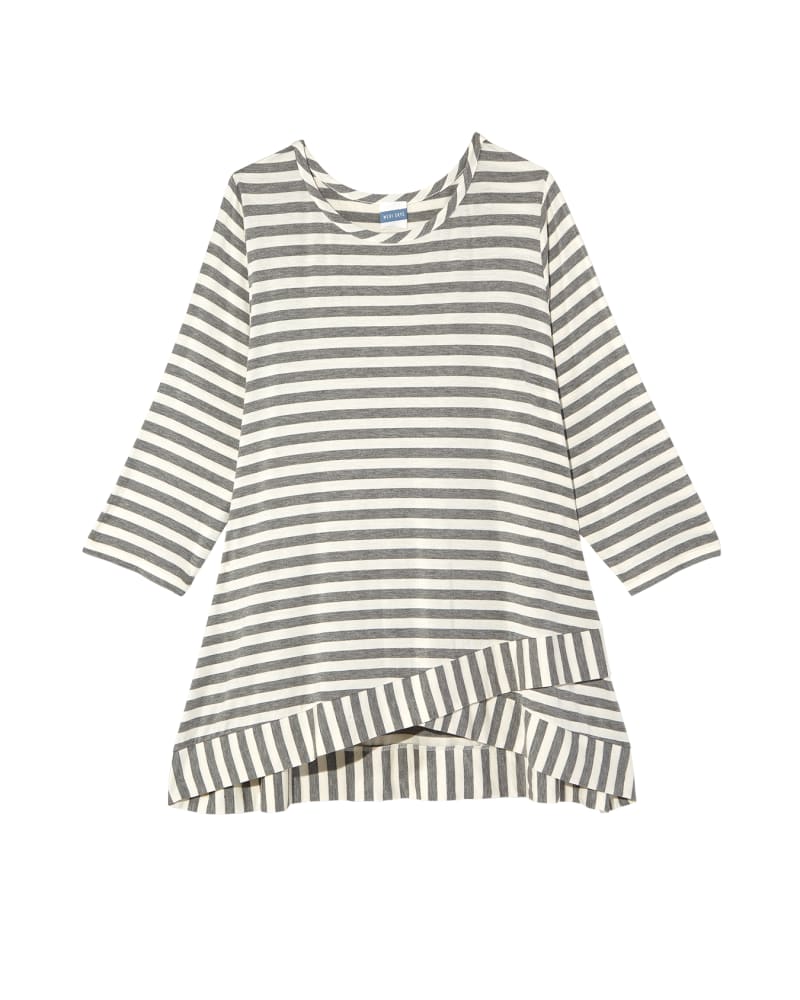 Front of plus size Rosibel 3/4 Sleeve Bottom Cris-Cross Tee by Meri Skye | Dia&Co | dia_product_style_image_id:133331